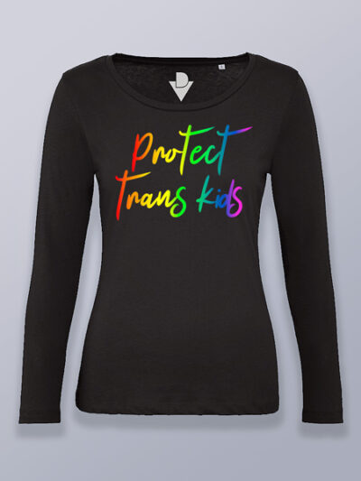 Camiseta mujer manga larga protege niños trans