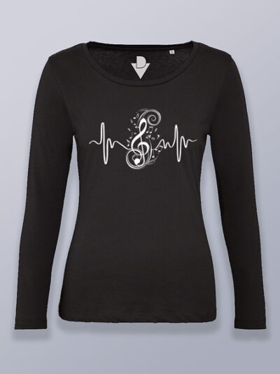 Camiseta mujer manga larga pulsación musical