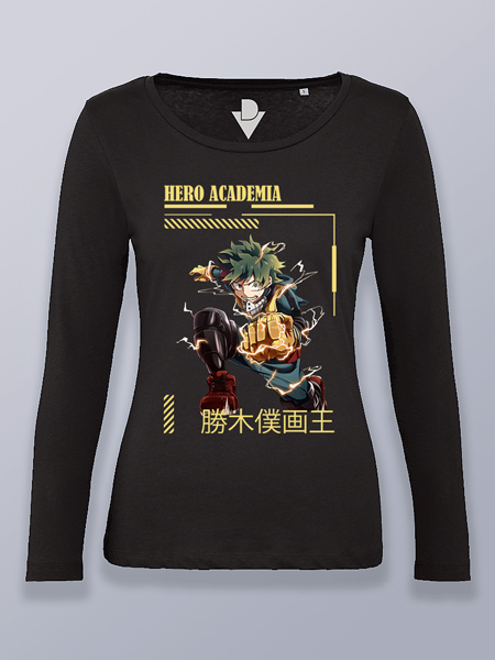 Camiseta mujer manga larga puño Izuku My hero acadmia