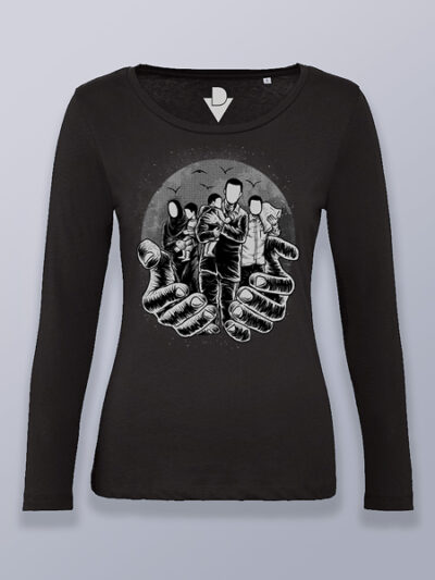 Camiseta mujer manga larga refugiados bienvenidos