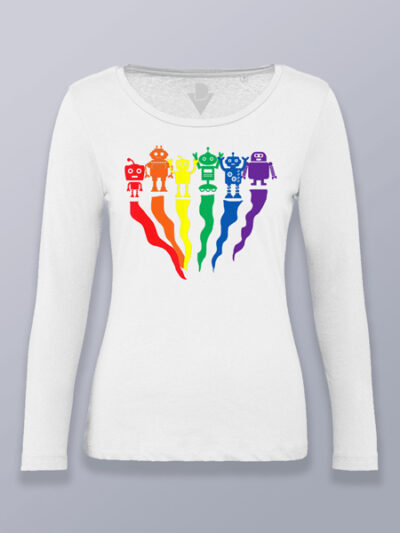 Camiseta mujer manga larga robots LGTBIQ+