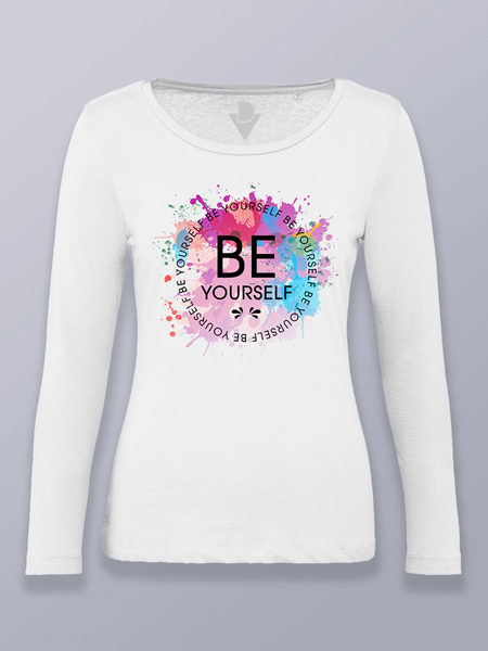 Camiseta mujer manga larga sé tu mismo (color negro)