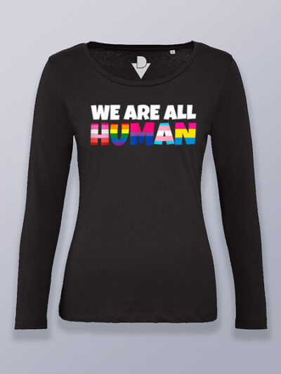 Camiseta mujer manga larga somos humanos LGTBIQ+