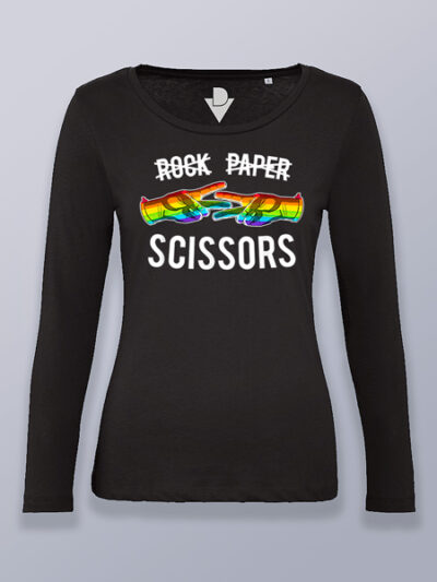 Camiseta mujer manga larga tijeras LGTBIQ+