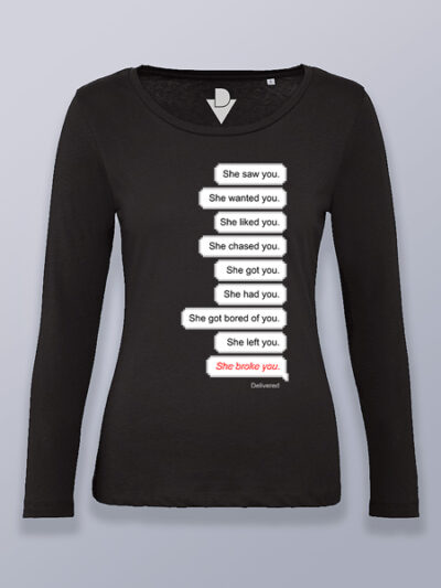 Camiseta mujer manga larga típica historia de amor