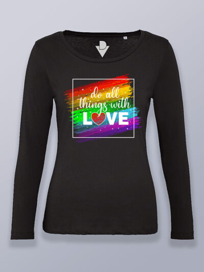Camiseta mujer manga larga todo con amor color blanco