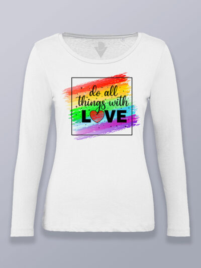 Camiseta mujer manga larga todo con amor color negro