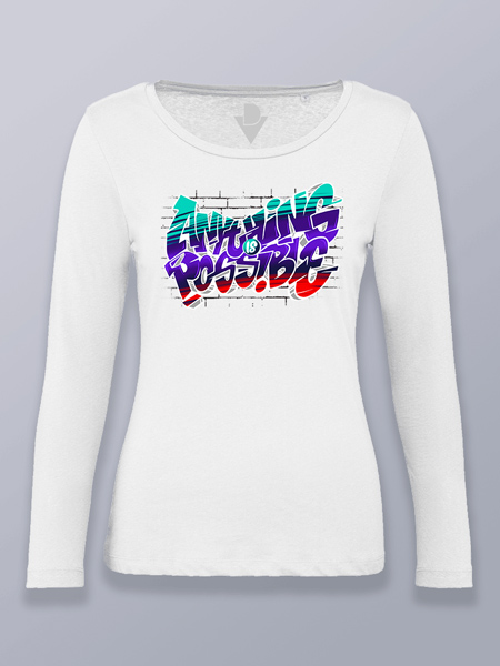 Camiseta mujer manga larga todo es posible