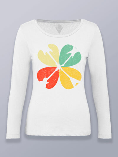 Camiseta mujer manga larga trébol de guitarras