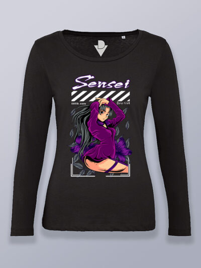 Camiseta mujer manga larga waifu sensei