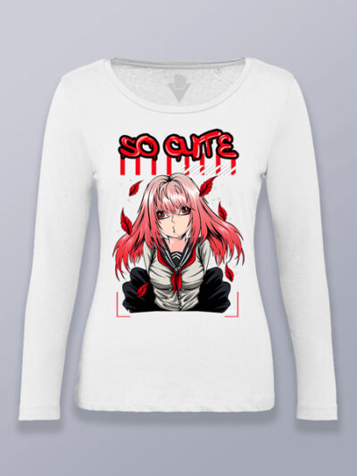 Camiseta mujer manga larga waifu so cute