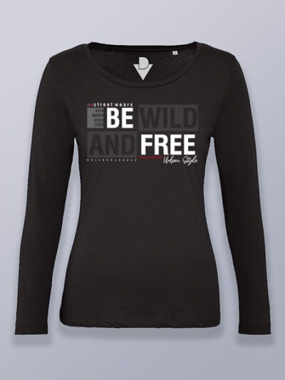 Camiseta mujer manga larga wild and free color blanco