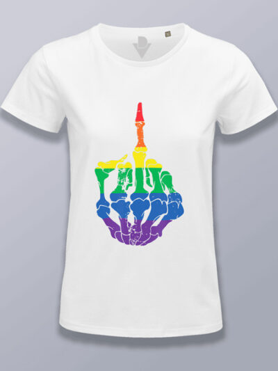 Camiseta mujer mano esqueleto LGTBIQ+