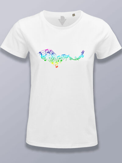 Camiseta mujer nota colorida
