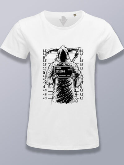 Camiseta mujer parca foto policial