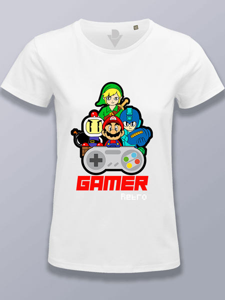 Camiseta mujer personajes clásicos de Nintendo