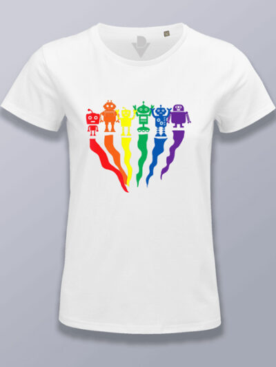 Camiseta mujer robots LGTBIQ+