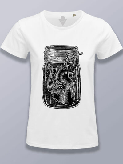 Camiseta mujer corazón en tarro