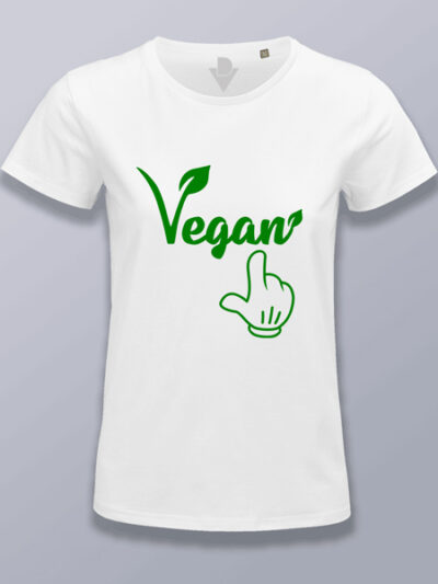Camiseta mujer vegano aquí