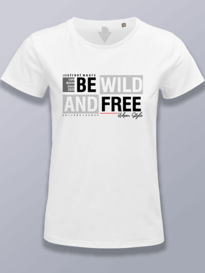 Camiseta mujer wild and free (color negro)