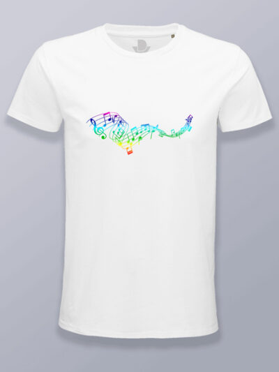 Camiseta hombre nota colorida