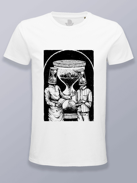 Camiseta hombre reloj de arena tiempo