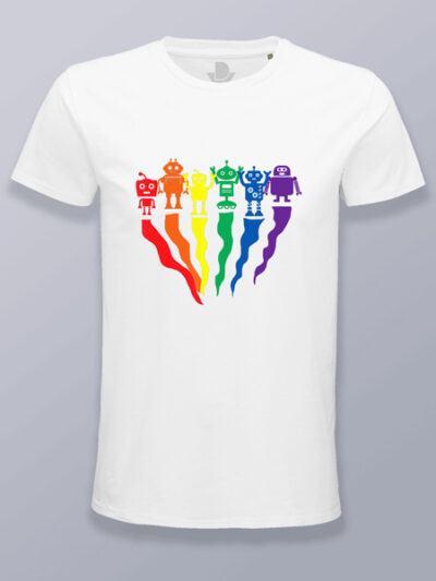 Camiseta hombre robots LGTBIQ+