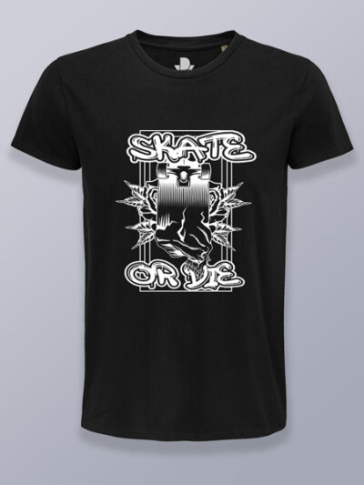 Camiseta hombre skate o muere diseño 2 (color blanco)