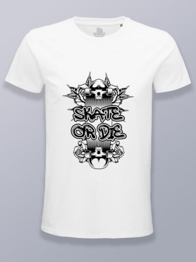 Camiseta hombre skate o muere diseño 1 (color negro)