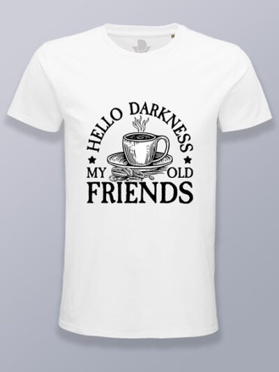 Camiseta hombre taza, café y amigos