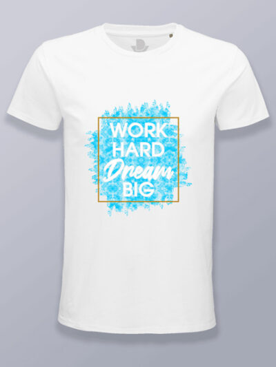 Camiseta hombre trabaja y sueña color blanco