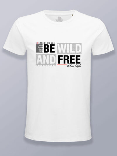 Camiseta hombre wild and free (color negro)