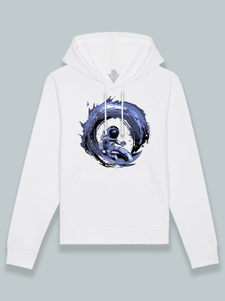 Sudadera con capucha astronauta surf en el espacio
