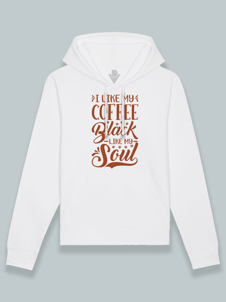 Sudadera con capucha café negro como mi alma