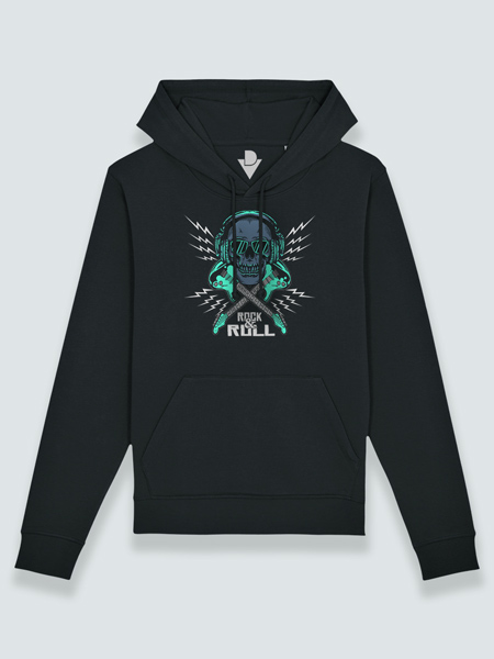 Sudadera con capucha calavera rockera