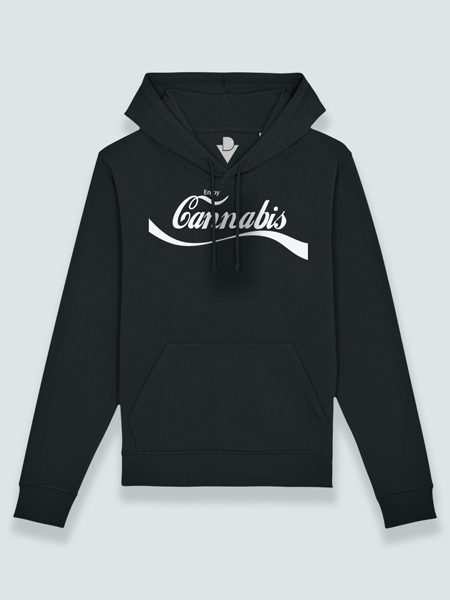 Sudadera con capucha cannabis coke style (color blanco)
