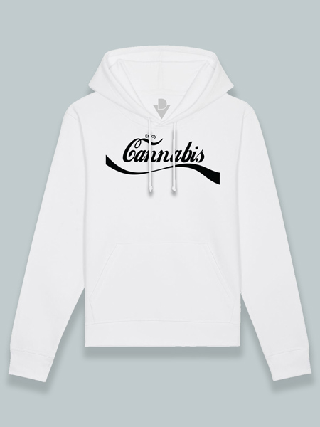 Sudadera con capucha cannabis coke style (color negro)