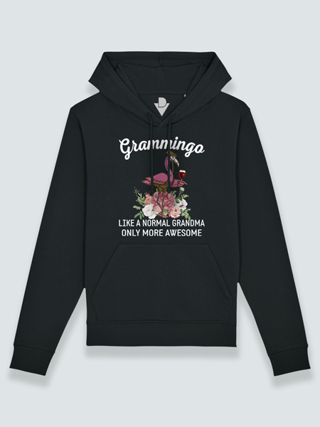 Sudadera con capucha flamenca abuela con flores