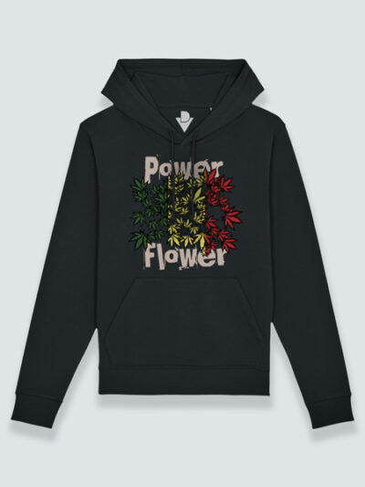 Sudadera con capucha marihuana power flower