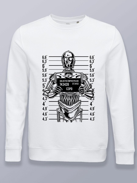 Sudadera sin capucha C3PO foto policial