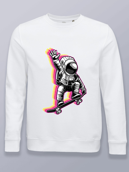 Sudadera sin capucha astronauta skater bordeado