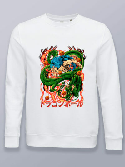 Sudadera sin capucha Goku Súper saiyajin azul y Shen Long Dragon ball