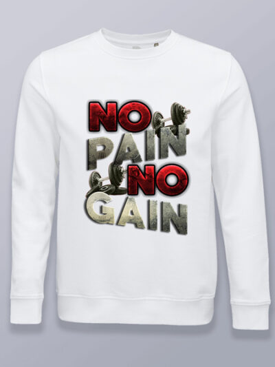 Sudadera sin capucha No Pain No Gain metálico