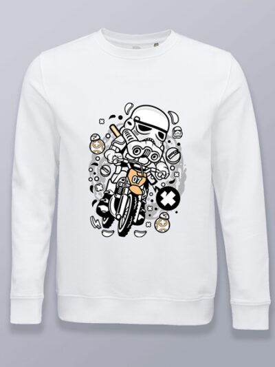 Sudadera sin capucha stormtrooper cabezón en moto