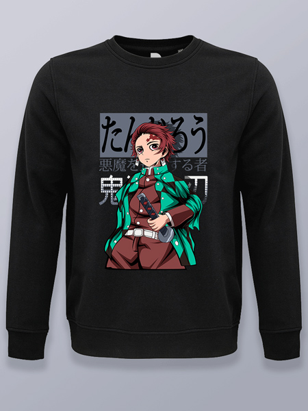 Sudadera sin capucha Tanjiro con katana Demon slayer