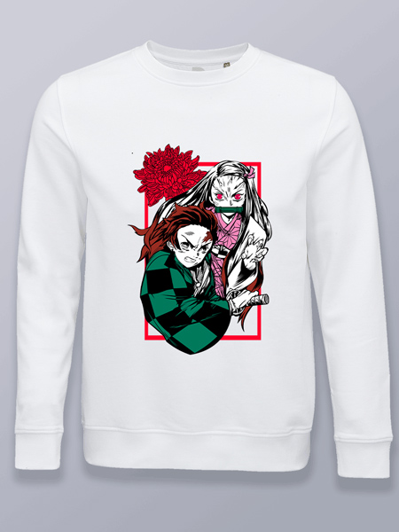 Sudadera sin capucha Tanjiro y Nezuko Demon slayer