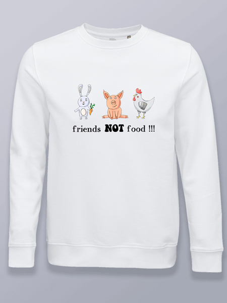 Sudadera sin capucha amigos no comida