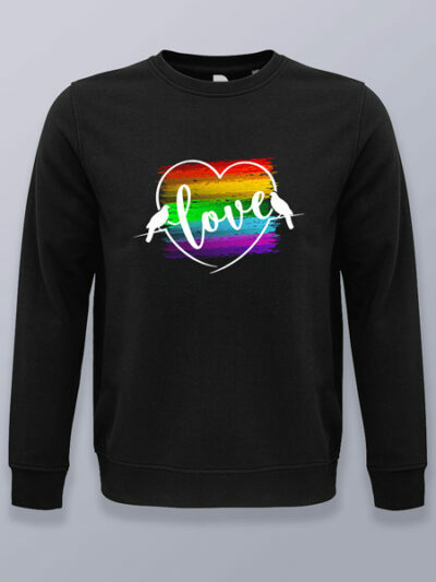 Sudadera sin capucha amor arcoíris (color blanco)