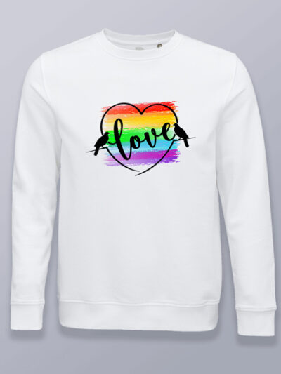 Sudadera sin capucha amor arcoíris (color negro)