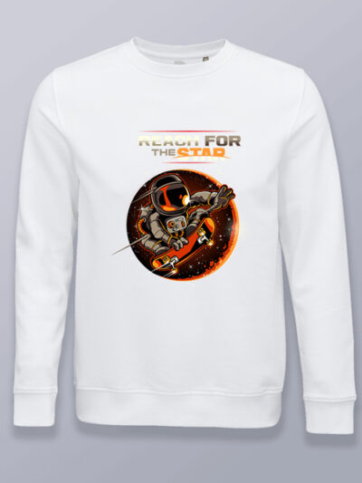 Sudadera sin capucha astronauta hacia la estrella en skate